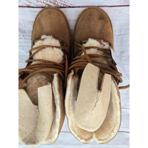 Bearpaw Women’s Suede Lace-Up Winter Boots 👢 Size 11 Chestnut | New with Box - Picture 3 of 10